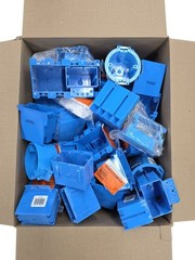 LOT OF 100 Mixed Lot Of Plastic Electrical Boxes Many Types And Sizes
