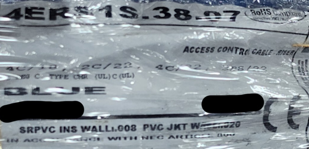 Carol 4ERS1S 18/4C+22/3P+22/4C+22/2C Riser Access Control Cable CMR Blue /50ft