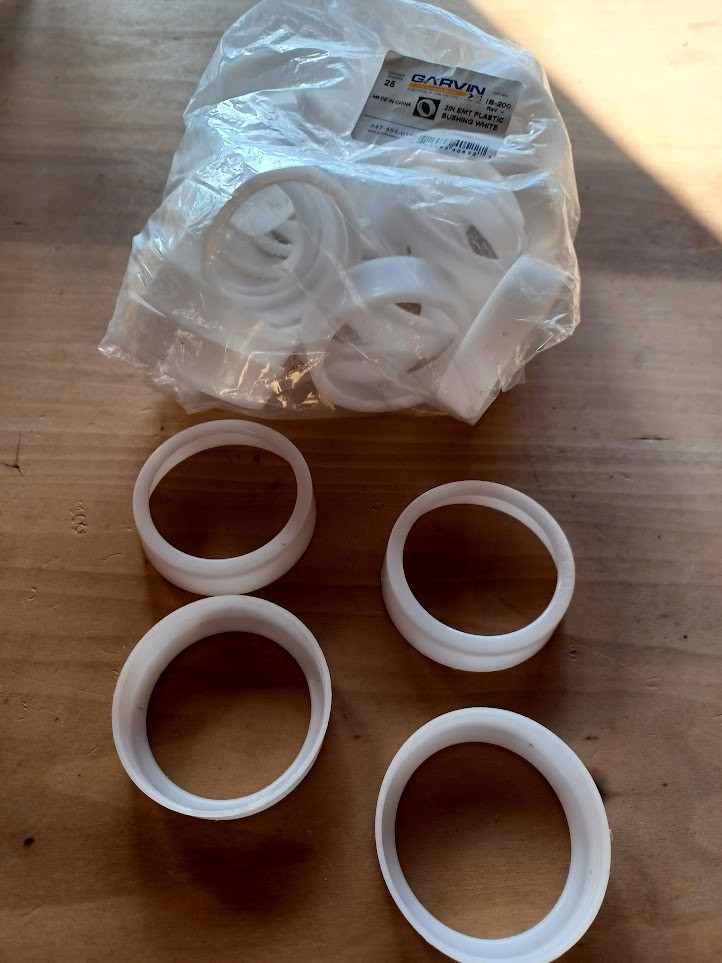 NEW Lot of (5) IB-200 EMT200, 2″, White Plastic, Push-On EMT Conduit Bushing