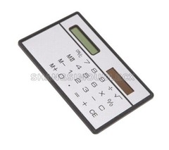 8 Digits Ultra Thin Mini Slim Credit Card Solar Power Pocket Calculator Travel D