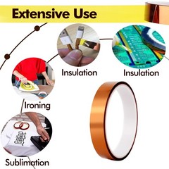 Polyimide Heat Resistant Tape 10/20/25/30mm x 98FT High Temp Sublimation Thermal