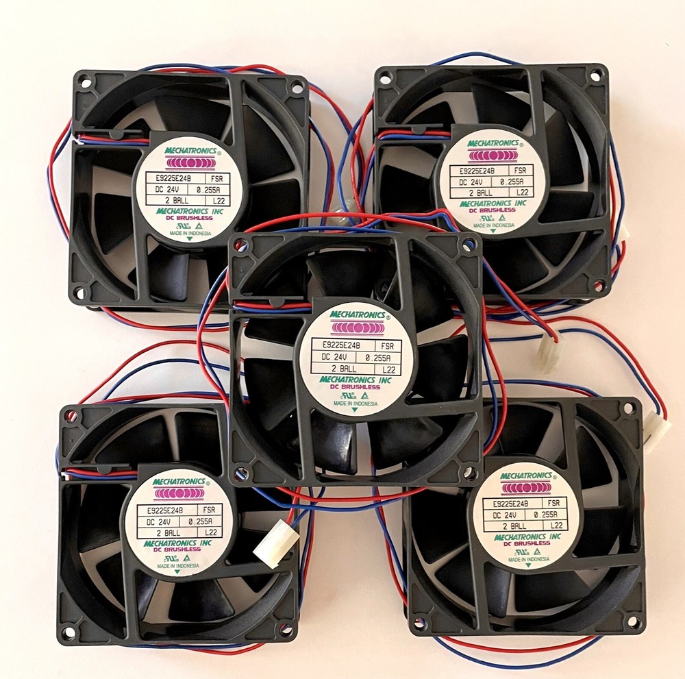 Brushless Fans ​24Vdc Lot Of 5-Mechatronics E9225E24B,, .255A, 2 Ball #2A