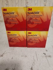 Lot of 4, 3M Scotchfil Black Electrical Insulation Putty Roll, 1.5 in. x 60 in.