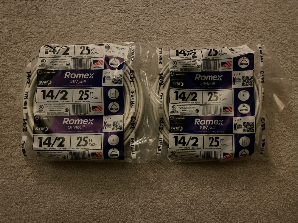 50’-28827421 25&39 14/2 With Ground Romex Brand SIMpull Residential Indoor Wire
