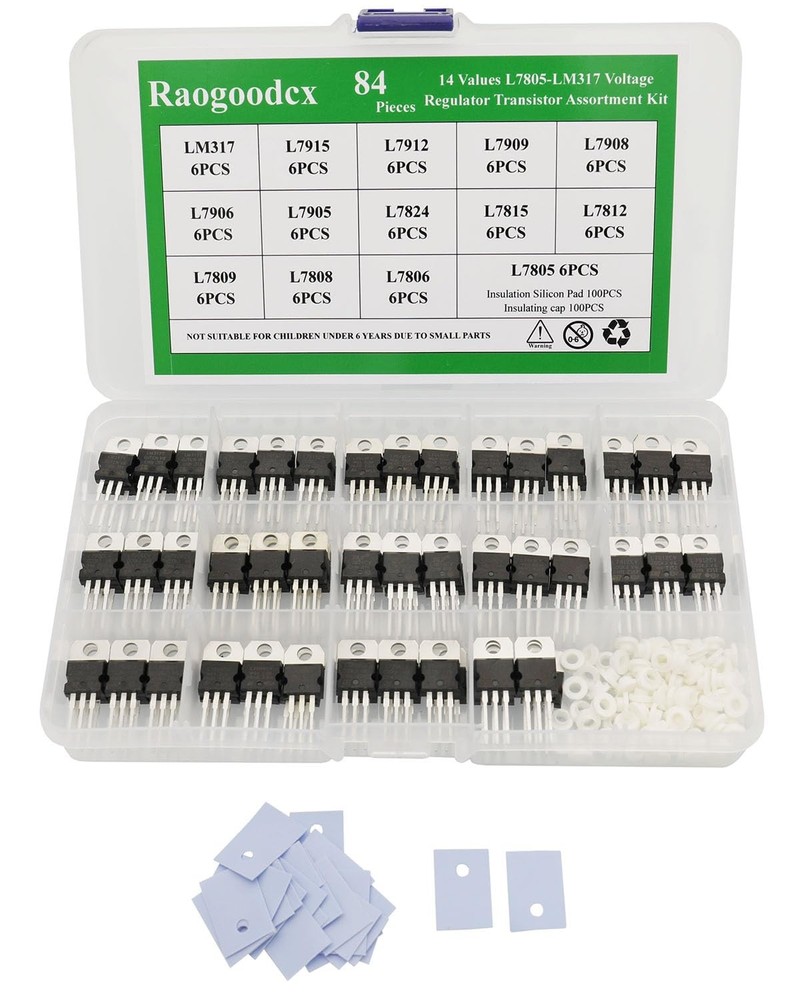 84Pcs 14 Value L7805 LM317 Triode Voltage Regulator Transistor Assortment Kit