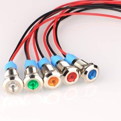 5Pcs 8mm LED Metal Indicator Light Waterproof Indicator Light 110V 220V AC 5