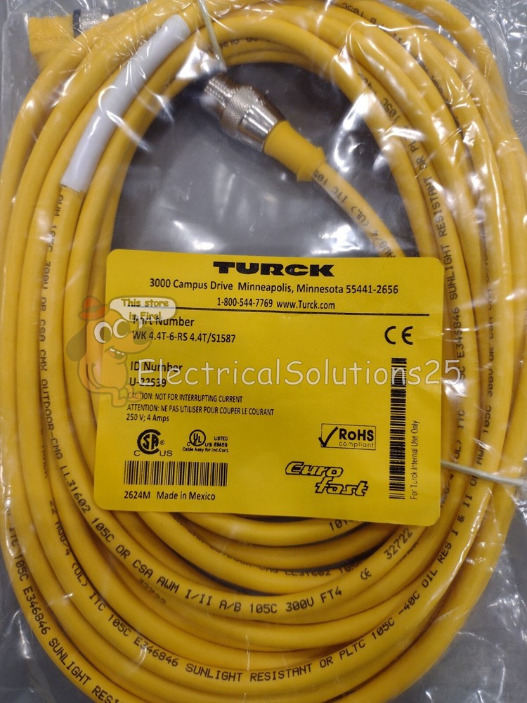 New TURCK WK 4.4T-6-RS 4.4T/S1587 EUROFAST DOUBLE-ENDED CORDSET Free Shipping