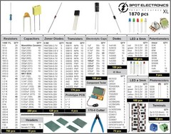 Assorted Electronic Components Set – 1870 pcs