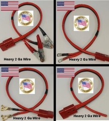 Quick 175 PRO Battery Cable Assembly HEAVY REAL 2 Ga AWG lug/terminal/clamp Red