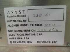 Brooks Crossing automation Asyst Pre-Aligner 13834-004, 029161 prealigner