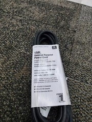 (QTY 5) Power First 5XFT3ID 15FT General Purpose Power Cord 18 Gauge 10Amp