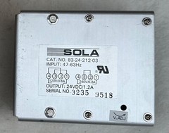 Sola 083-00212-0300-24 DC Power Supply 120/240VAC to 24VDC @ 1.2A. Used In Box