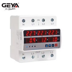 GEYA 3Phase 63A Over Under Voltage Current Protection Relay Protector AC220/380V