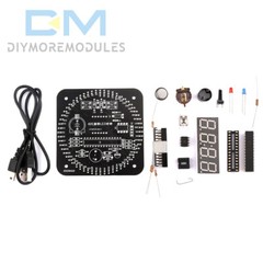 DIY Rotating LED Alarm Electronic Digital Clock Kit Learning Board 5V DS1302