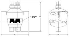 Penn-Union IPC-500-4/0, 4/0 AWG Tap, 2/0 to 500 Main, Piercing Connector, 1pc