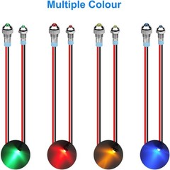 8PCS 6mm 8mm 12V LED Metal Indicator Light Waterproof Dashboard Indicator Light