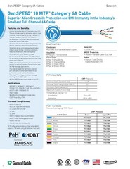 General Cable 7141856 23/4P GenSPEED 10 MTP Cat6A 10GX 10G Plenum Orange /50ft