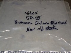 Midex SP-15 8Ohms 5W High-Efficiency All Weather Speaker Ne Old Stock