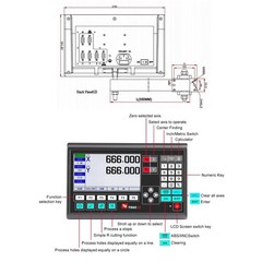 2/3 Axis Digital Readout Linear Scale DRO Display 5um for Bridgeport Mill Lathe