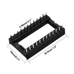 6pcs 15.24mm Row Pitch 2 Row 24 Flat Pins Soldering DIP IC Chip Socket Adaptor