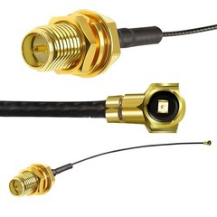 TUOLNK 5PCS IPX MHF4 to RPSMA Antenna 0.81mm Coax Cable, 6inch, black
