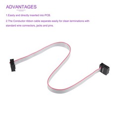 5 Pack Long 30CM 2.54MM Flat Ribbon Cable IDC 8 Pin Connector