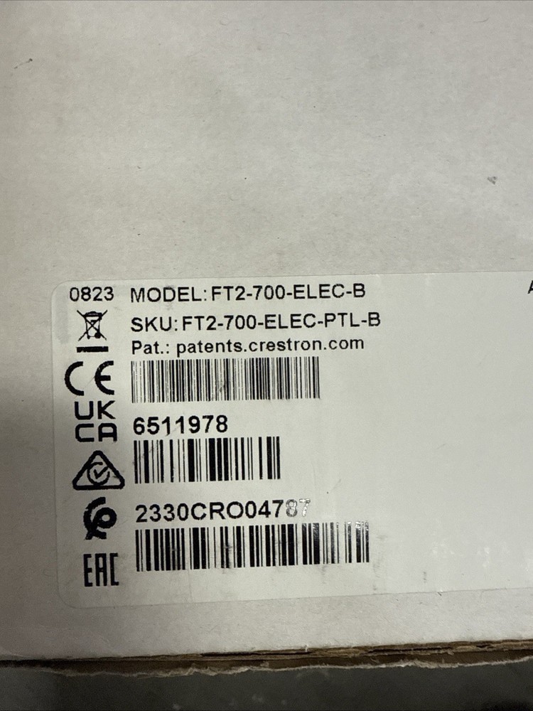 Crestron FT2-700-ELEC-B FlipTop FT2 Series Cable Mgmt w/ F2TA-CP-RJ45 Module