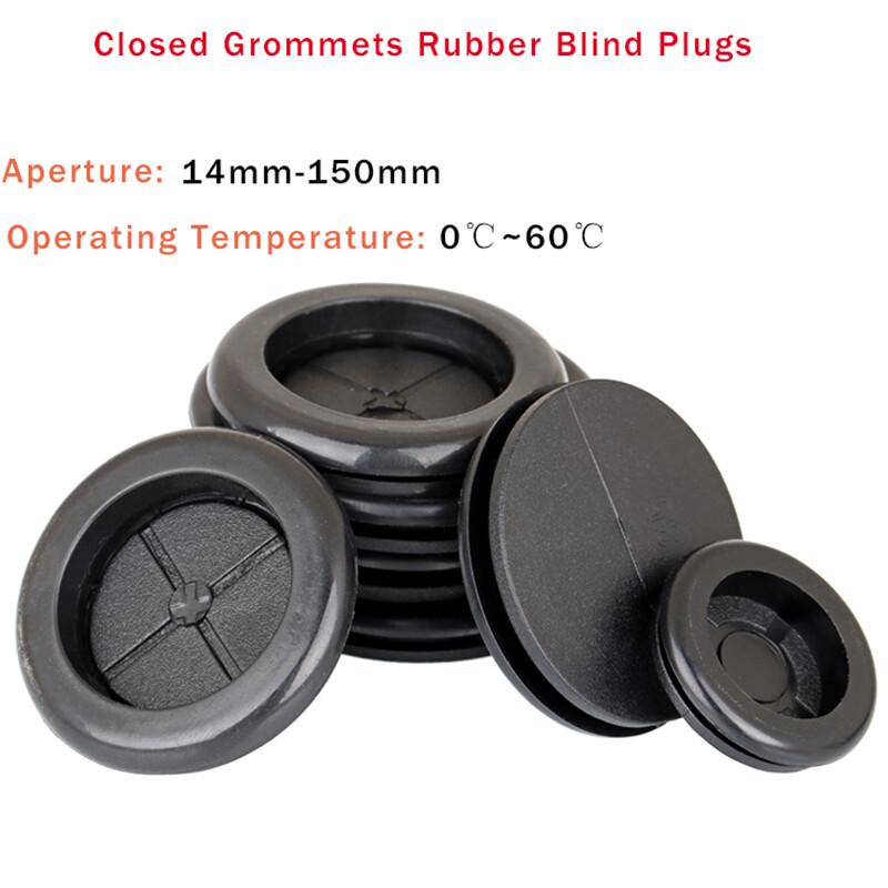 Blanking Closed Grommets Rubber Blind Plugs Single-Sided Protection Coil Black