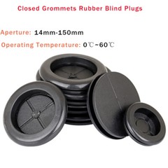 Blanking Closed Grommets Rubber Blind Plugs Single-Sided Protection Coil Black