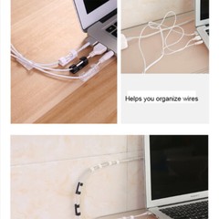 Self Adhesive Wire Cable Cord Clips Clamp Table Wall Tidy Organizer Holder 20-60