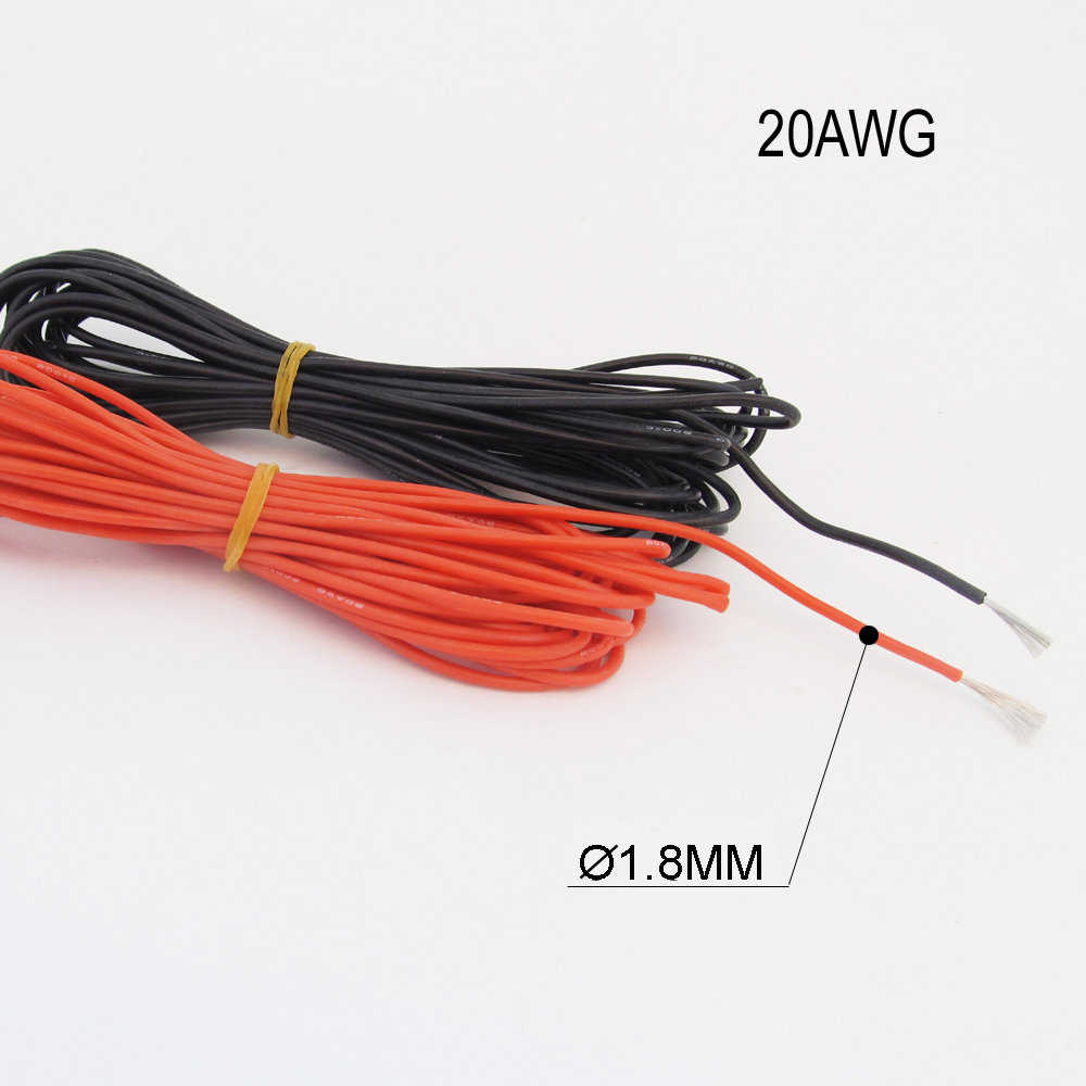 2M/6.6ft 20AWG Flexible Soft Silicone Wire Tin Copper RC Electronic Cable R+B