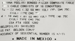 Belden 558AFS 18/4C+22/3P+22/4C+22/2C Banana Peel Access Control Cable CMR /50ft