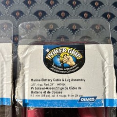 2 Marine Battery Cable And Lug Assembly 3/8” 4ga 24” Long Ground + Power Cables
