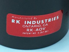 3 RK INDUSTRIES RK-AOV, VALVE N.C. POLYPROPELENE, 1/2 FOR BYPASS, 182875