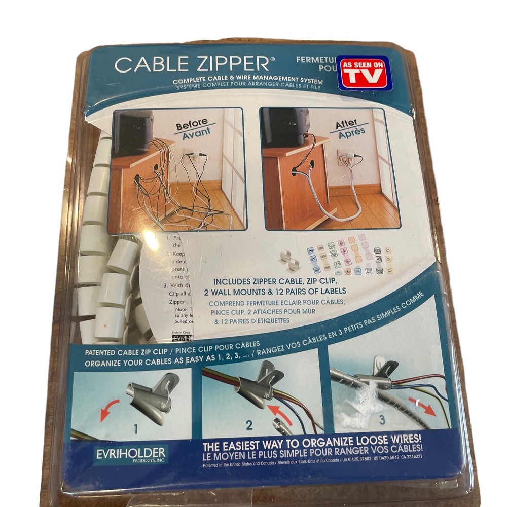 Cable Zipper Spiral Cable Wire Zip Wrap Tube Tubing Computer Manage Cord Black