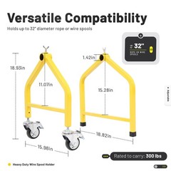 Universal Wire Spool Rack Holder on Wheel Dispenser Electrical Wire Pulling Rack