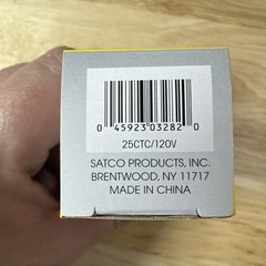 Satco S3282 120V Clear E12 Base Torpedo Incandescent Light Bulb 25W / 12 PC LOT