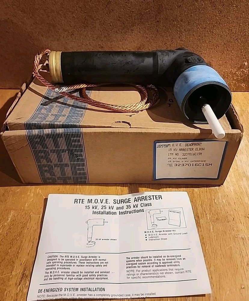 New OS RTE 3237016C15M, M.O.V.E Surge Deadfront, 15kV Arrester Elbow, 25kV Class