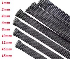 1~18mm Black 3 Weaves Wire Expandable Braided Cable Sleeving Nylon PET Harness