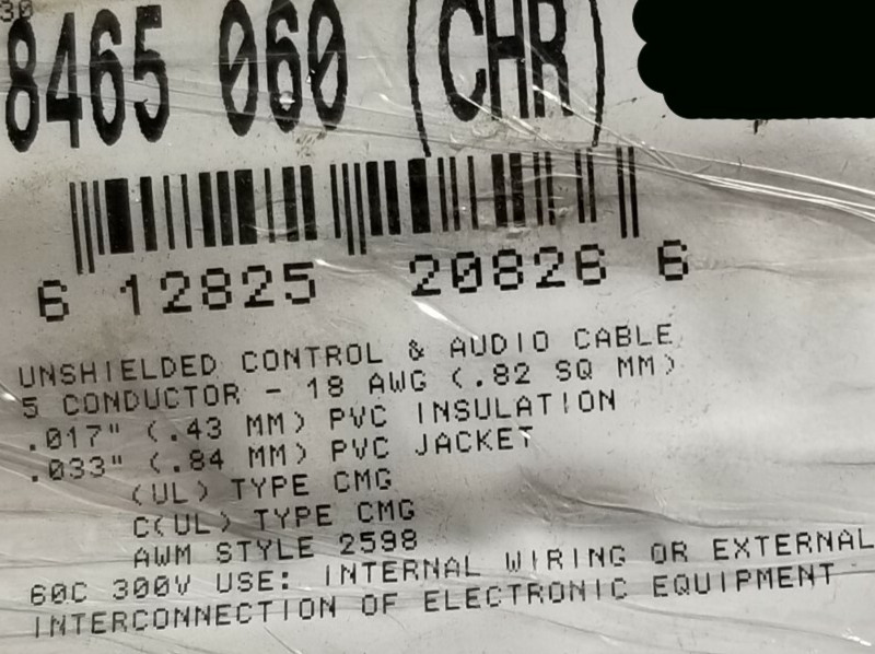Belden 8465 18/5C Twisted PVC Audio/Control/Instrumentation Cable Gray /10ft