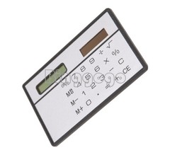 8 Digits Mini Ultra Thin Slim Credit Card Solar Power Pocket Calculator Travel