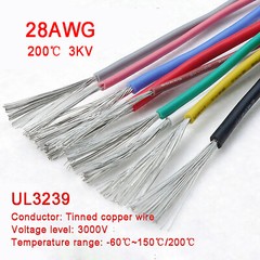 28AWG 0.08mm² Flexible Silicone Wire Cable , HIGH TMPE 200℃, 3KV High Voltage
