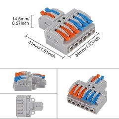 30Pcs Lever Wire Connectors Quick Wiring Cable Connector Terminal Block 2 In 6