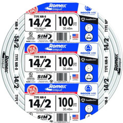 Southwire Solid Romex SIMpull CU NM-B W/G Wire 100-Ft 14/2