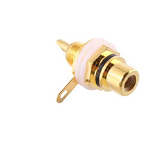 Black/Red Gold RCA Phono Audio Video Female Chassis Insulated Socket Panel Mount