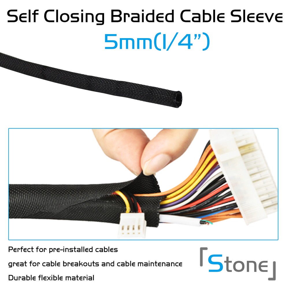Braided Split Sleeving Wire Loom Tubing Cable insulated Sleeve Cord Protector