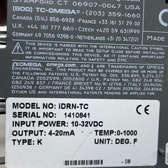 OMEGA ENGINEERING iDRN-TC SIGNAL CONDITIONER W/ RS232C COMMUNICATION 10-32VDC