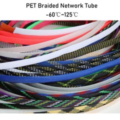 PET Nylon Braided Tube 3mm Bis 50mm Width Car Audio Cable Wire Sleeving Sheath