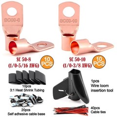1/0 Gauge Wire Copper Clad Aluminum CCA (20Ft Each 20FT+20FT+250A Fuse+40FT
