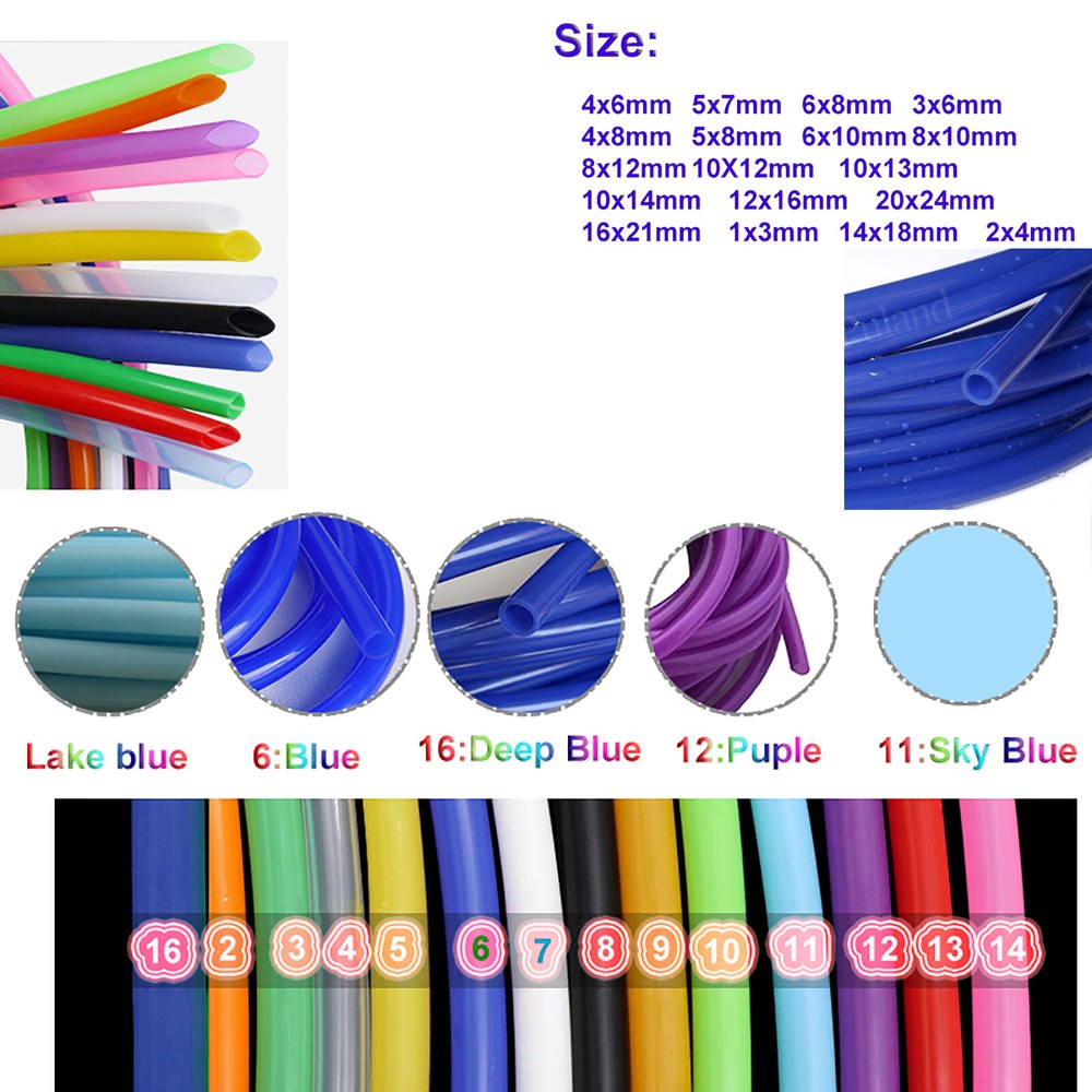 Blue Soft Silicone Vacuum Hose Pipe Tube Water Air Food Grade Beer Pipe All Size